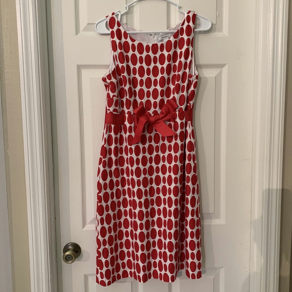 3/ $25 Red Polka Dot Dress w/ Bow Sz. 8 Dress Barn